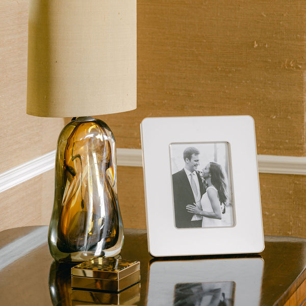 Addison Ross White & Silver Enamel Studio Photo Frame