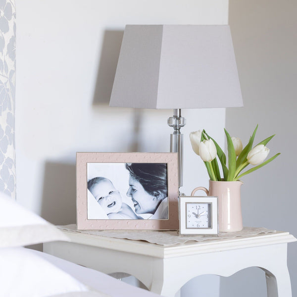 Addison Ross White & Silver Square Silent Alarm Clock