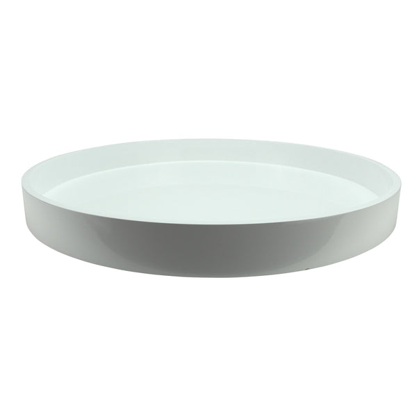 addison ross White Straight Sided Round Large Lacquered Tray
