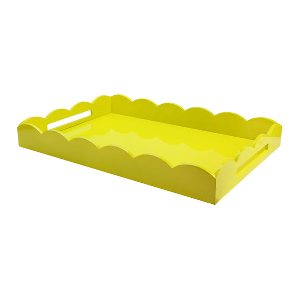 addison ross Yellow Large Lacquered Scallop Ottoman Tray