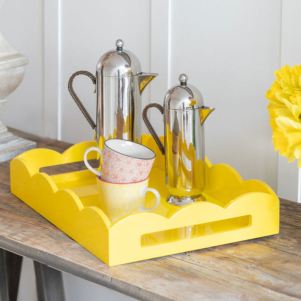 Addison Ross Yellow Medium Lacquered Scallop Serving Tray