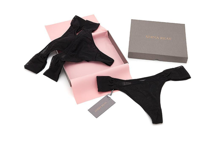 adina reay Fran - Pack of 3 Black - Thongs