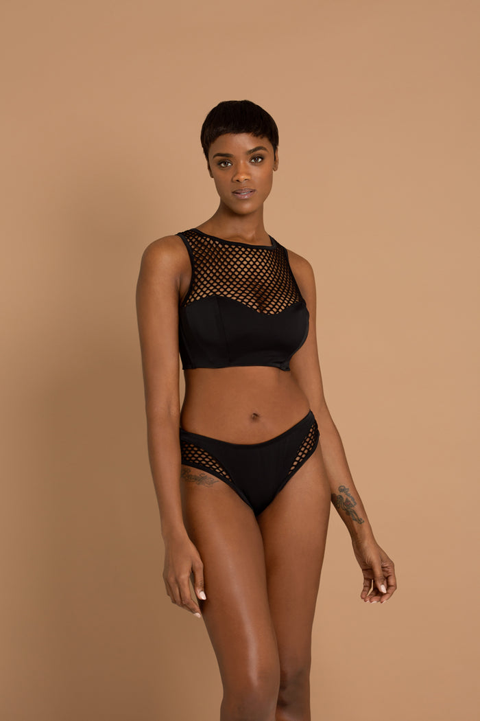 adina reay Malibu - Mesh - Racer Neck Top