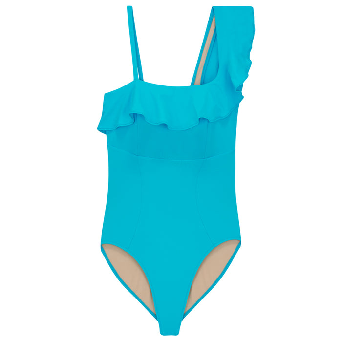 Adina Reay Santorini - Ruffled Swimsuit - Turquoise