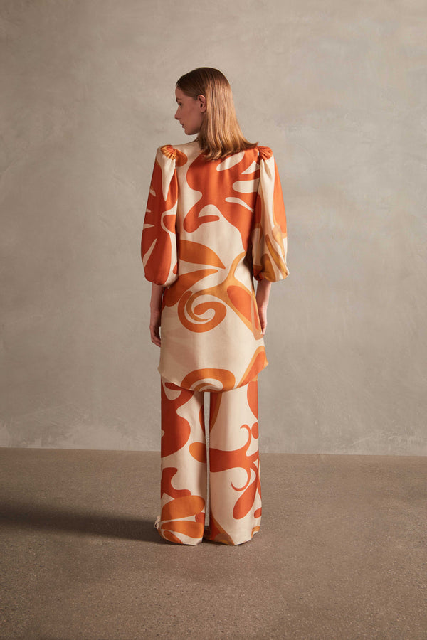 Adriana Degreas Algae Puff Sleeve Shirt