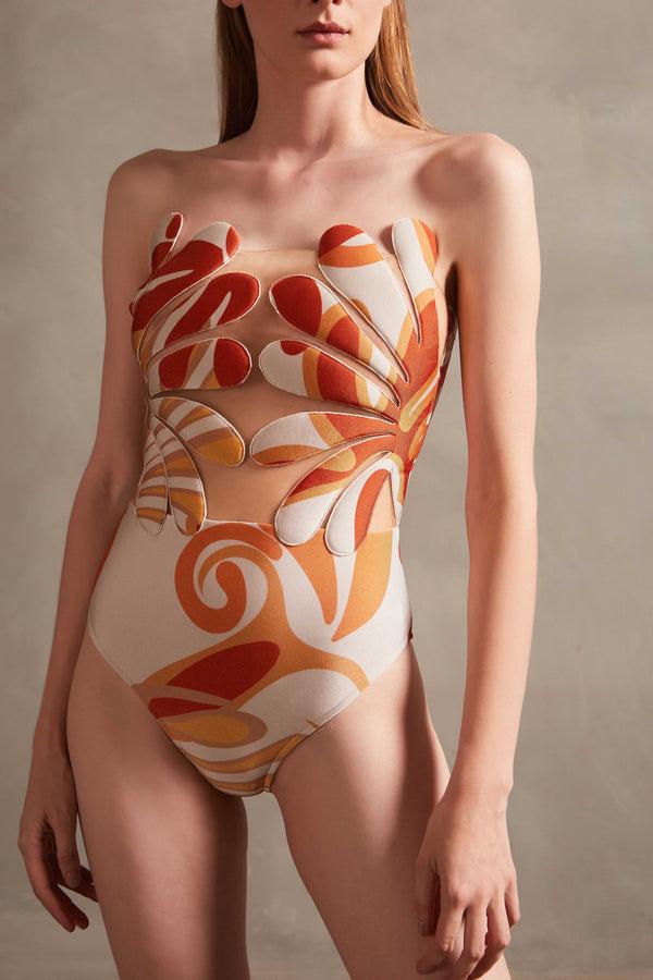 Adriana Degreas Algae Strapless Swimsuit