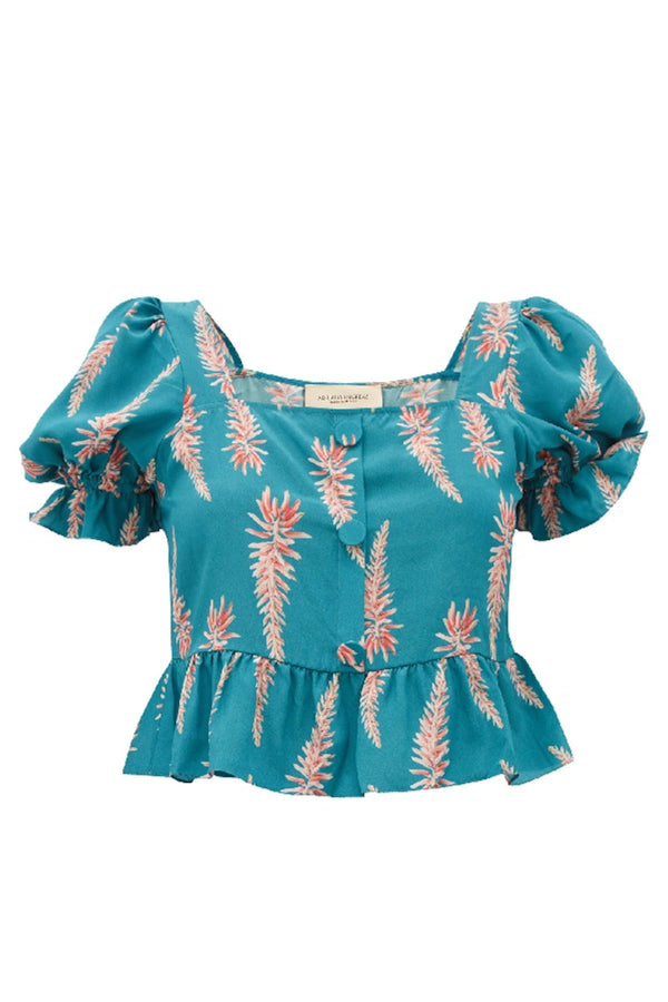 Adriana Degreas Aloe Vera Cropped Blouse