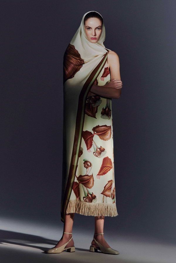 Adriana Degreas Arisaema Straw Midi Dress