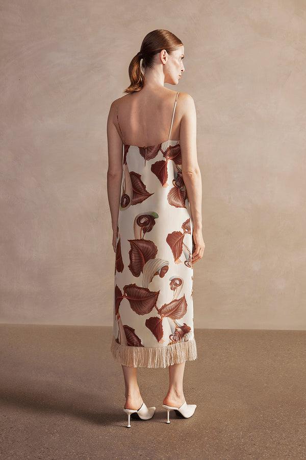 Adriana Degreas Arisaema Straw Midi Dress