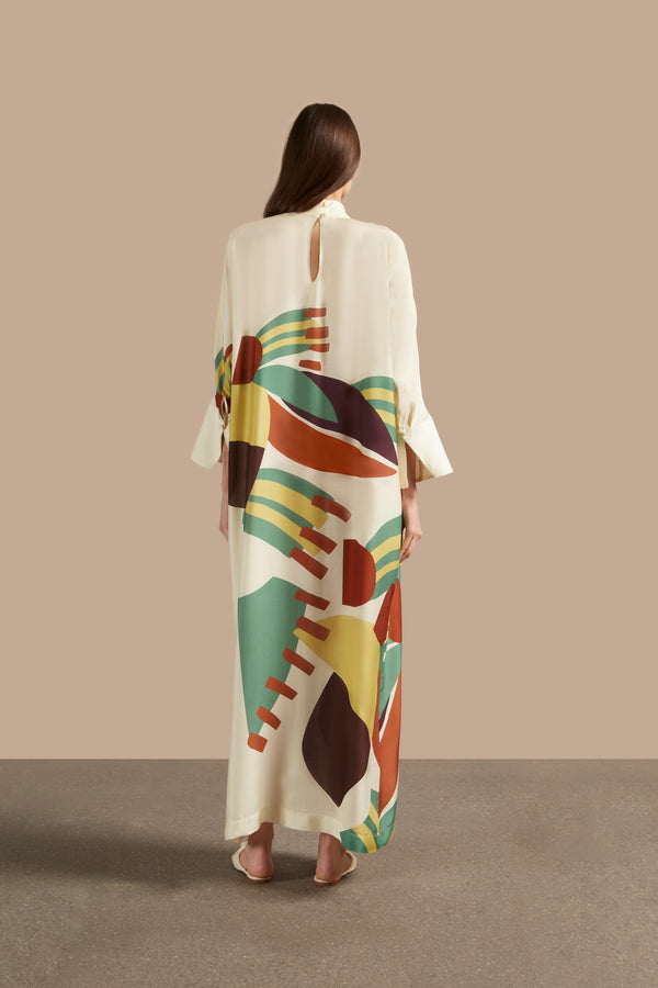 Adriana Degreas Bananeira High-Collar Long Dress