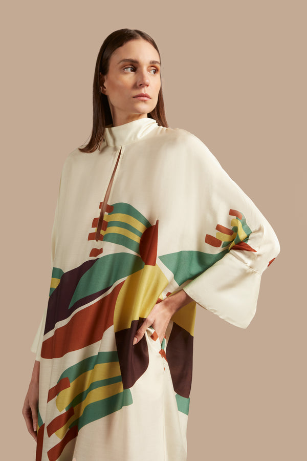 Adriana Degreas Bananeira High-Collar Long Dress