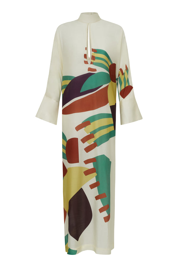 Adriana Degreas Bananeira High-Collar Long Dress