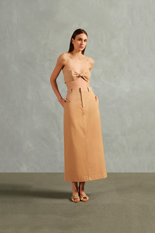 adriana degreas Bicolor Solid Midi Skirt