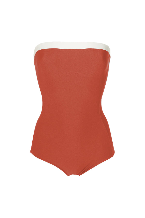 Adriana Degreas Bicolor Strapless Swimsuit