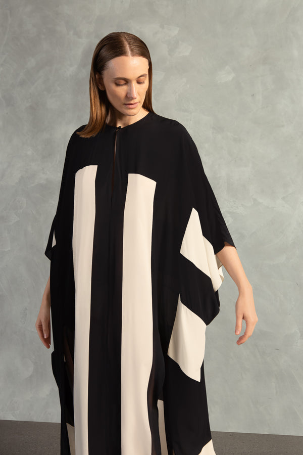 Adriana Degreas Bold Stripes Long Kaftan