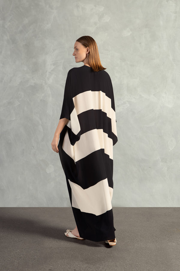 Adriana Degreas Bold Stripes Long Kaftan