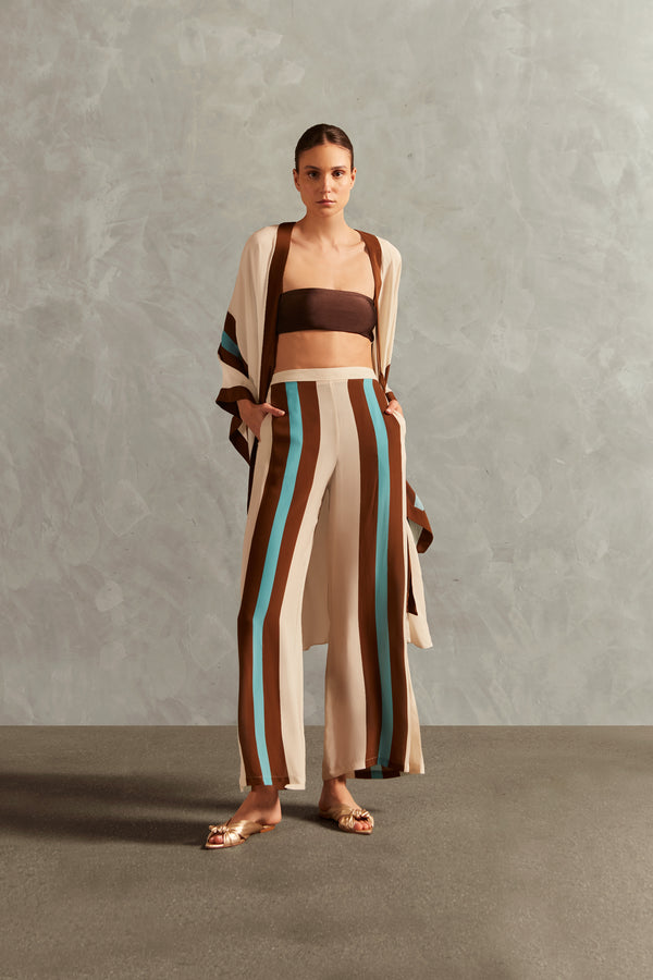 adriana degreas Bold Stripes Wide-Leg Pants