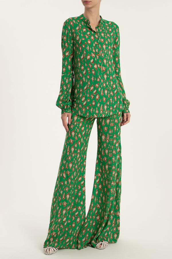 adriana degreas Brush Leopard Print Viscose Shirt