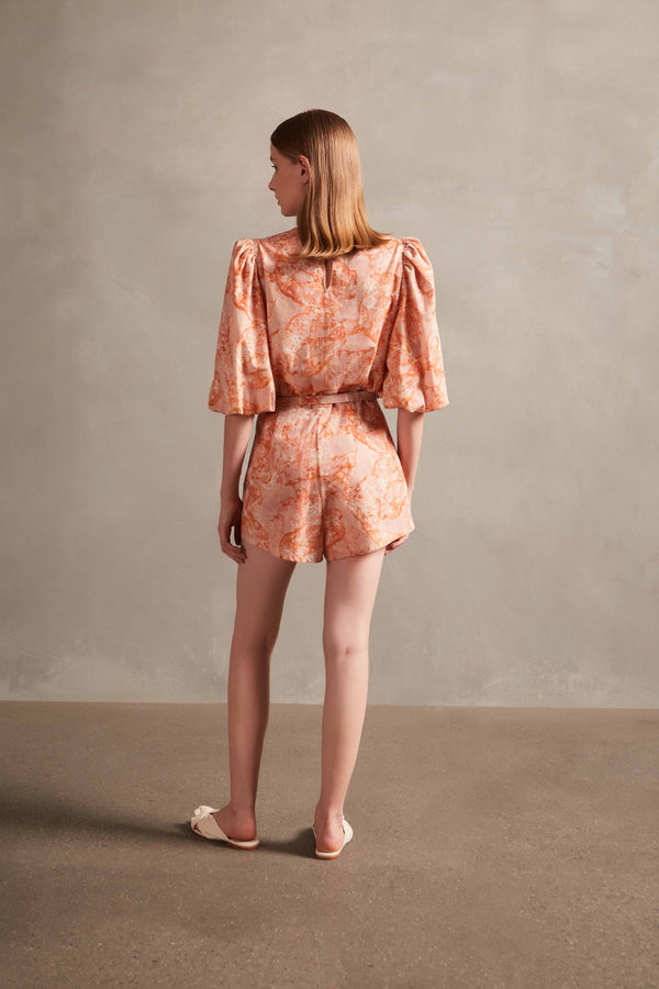 Adriana Degreas Bulles De Mer Puff Sleeve Playsuit