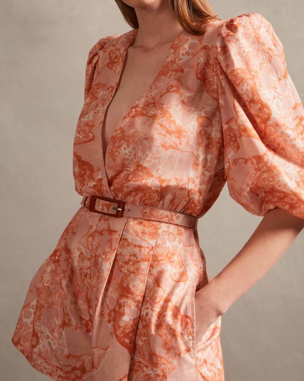 Adriana Degreas Bulles De Mer Puff Sleeve Playsuit