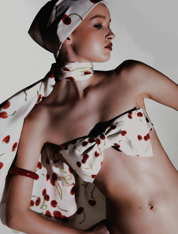 adriana degreas Cherry Bomb Strapless Bikini