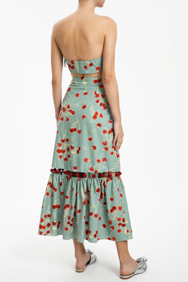 Adriana Degreas Cherry Bomb Strapless Top