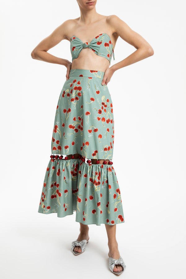 adriana degreas Cherry Bomb Strapless Top