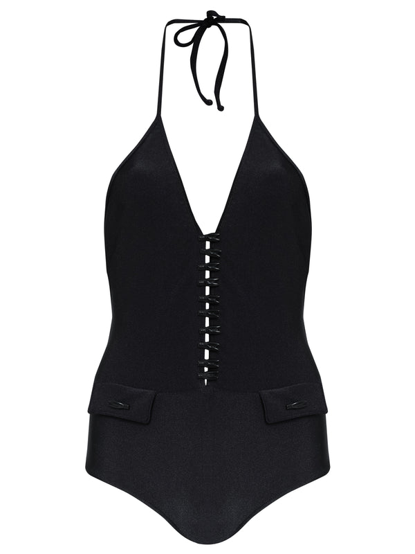 Adriana Degreas Cicada Halterneck Swimsuit