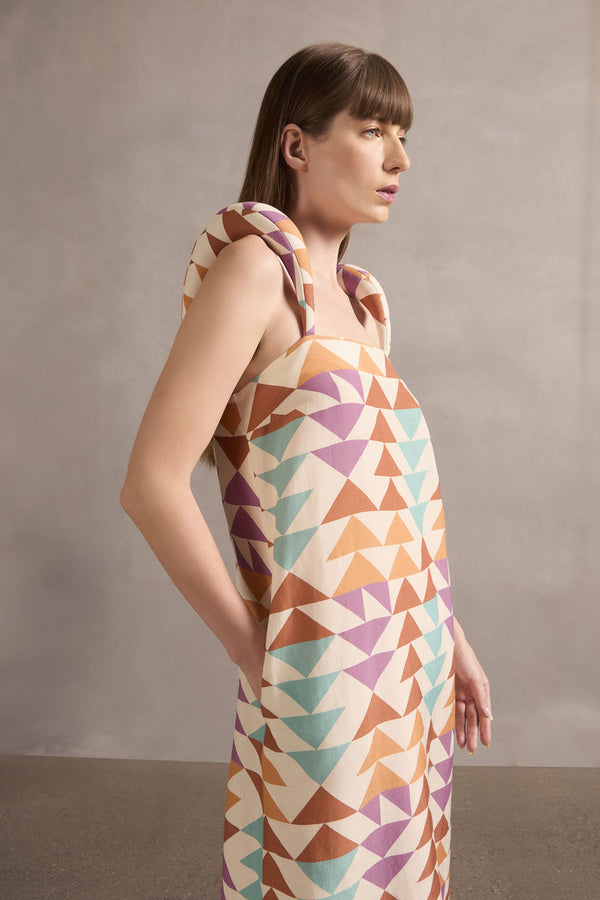 Adriana Degreas Colibri Shoulder-Pad Long Dress