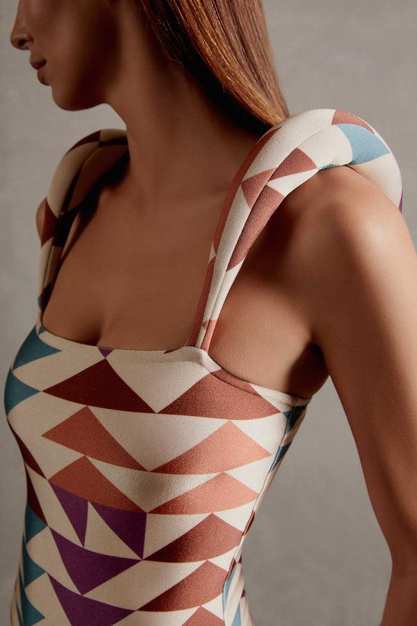 Adriana Degreas Colibri Shoulder-Pad Swimsuit