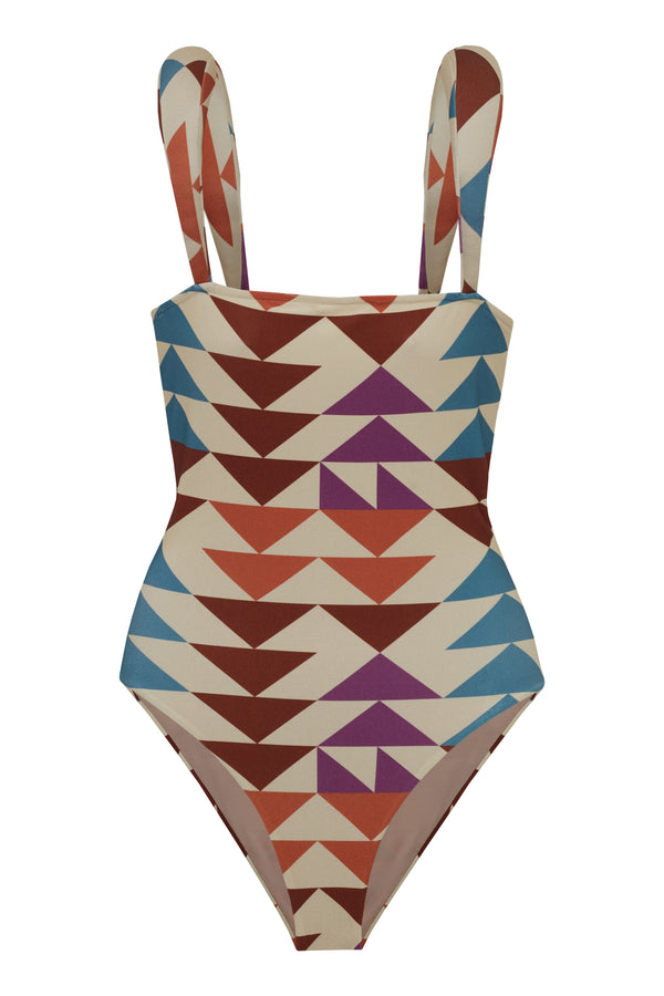 Adriana Degreas Colibri Shoulder-Pad Swimsuit