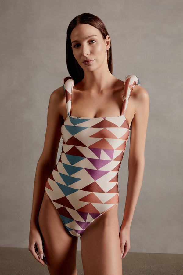 adriana degreas Colibri Shoulder-Pad Swimsuit