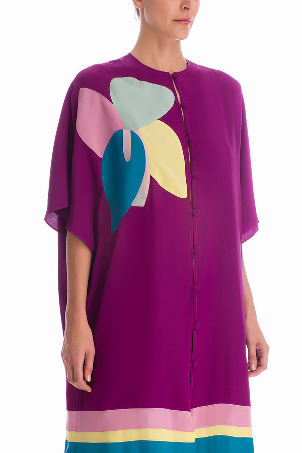 Adriana Degreas Colorful Flowers Long Kaftan