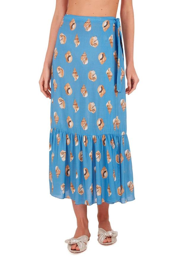 Adriana Degreas Conchiglie Midi Skirt With Ruffles