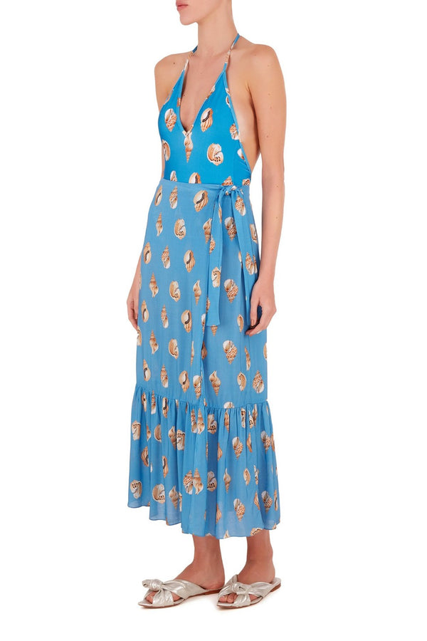 adriana degreas Conchiglie Midi Skirt With Ruffles