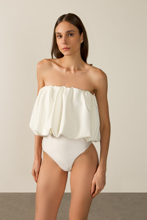 Adriana Degreas Coquille De Mer Strapless Bodysuit