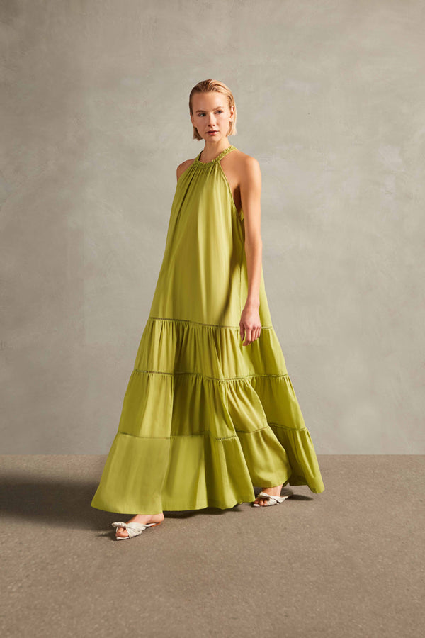 Adriana Degreas Cotton Chambray Long Dress