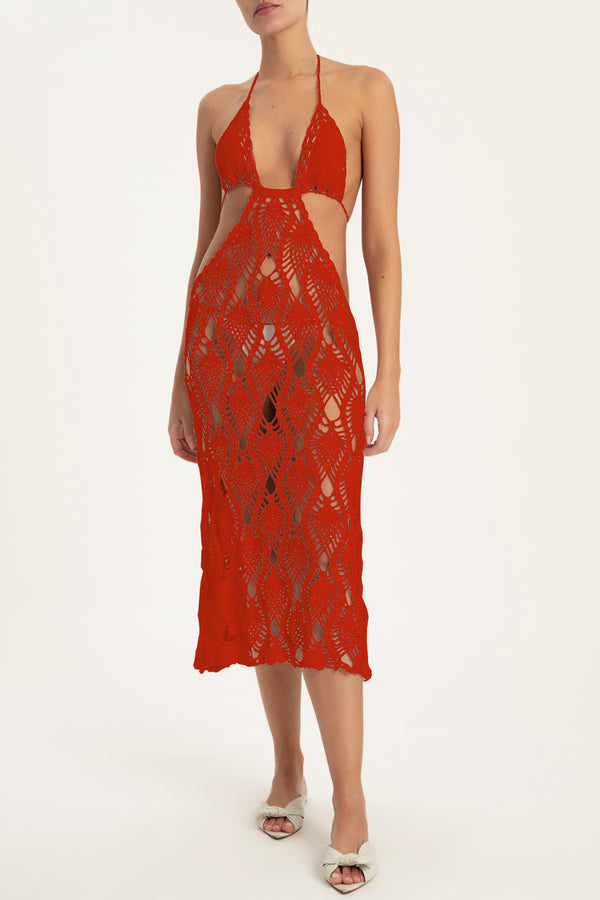 Adriana Degreas Crochet Long Dress