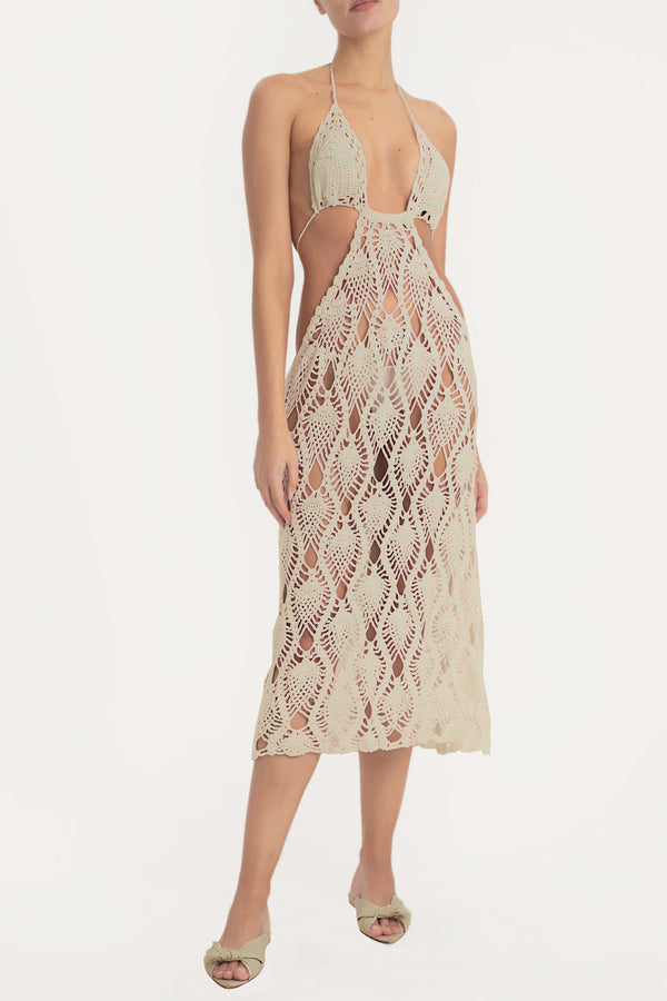 Adriana Degreas Crochet Long Dress