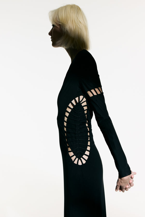 Adriana Degreas Cut-Out Plunge Maxi Dress