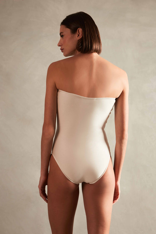 Adriana Degreas Deco Solid Strapless Swimsuit