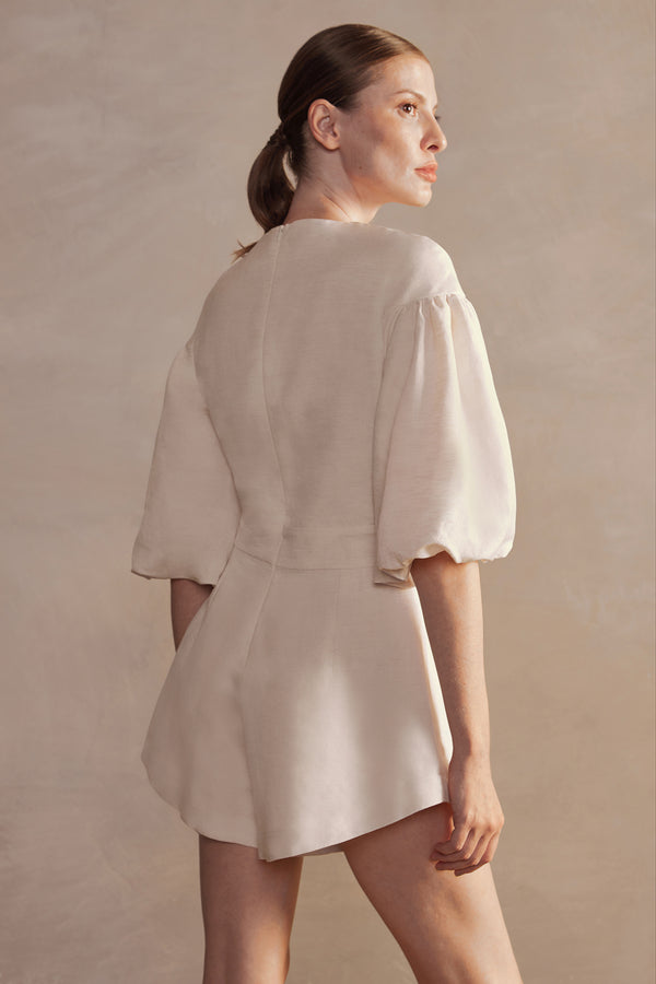 Adriana Degreas Demi Pois Puff-Sleeved Playsuit