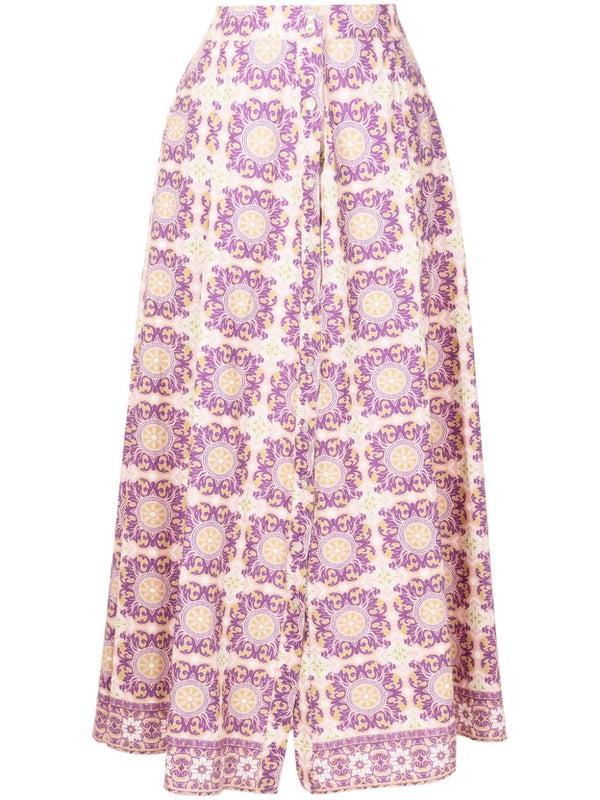 Adriana Degreas Exotic Coral Long Skirt