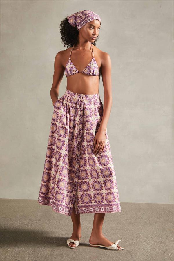 adriana degreas Exotic Coral Long Skirt