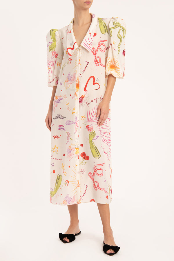 Adriana Degreas Fantasy Chemise Dress