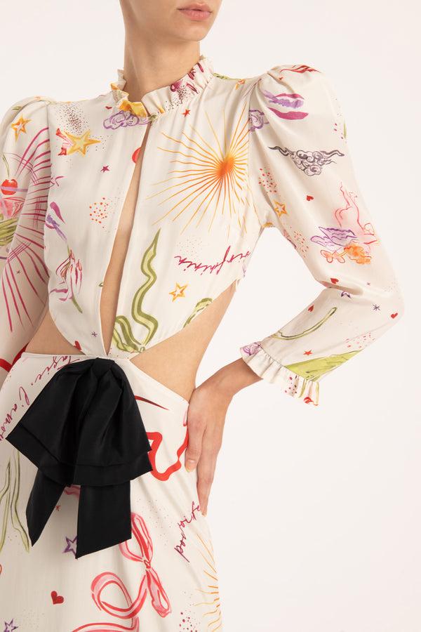 Adriana Degreas Fantasy Long Dress With Cut-Outs