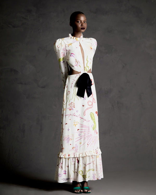 Adriana Degreas Fantasy Long Dress With Cut-Outs