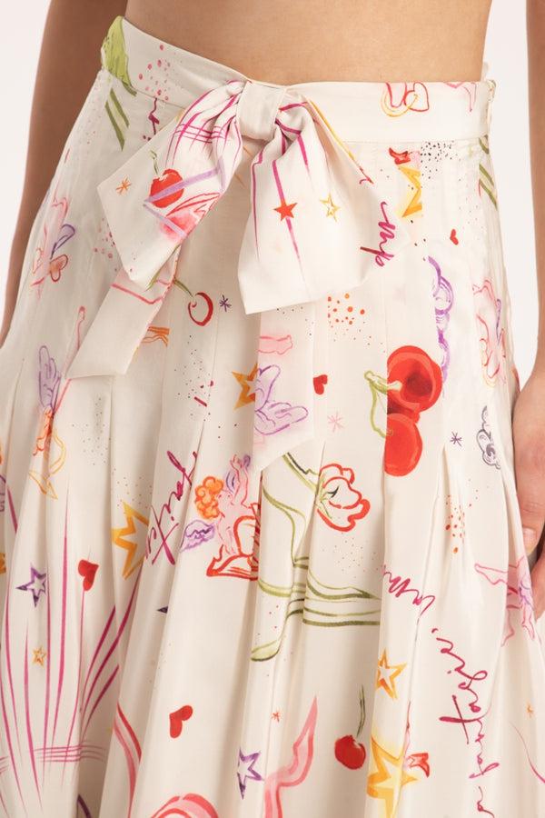 Adriana Degreas Fantasy Long Skirt With Bow