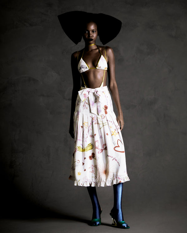 Adriana Degreas Fantasy Long Skirt With Bow