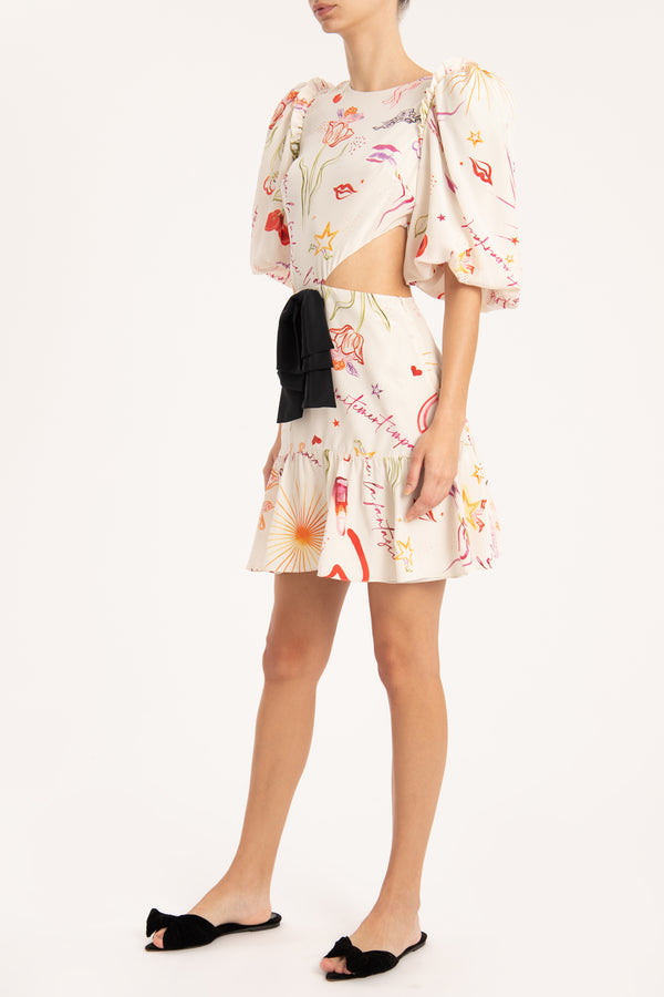 Adriana Degreas Fantasy Short Dress With Cut-Outs